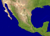 Mexico Satellite + Borders 4000x2831
